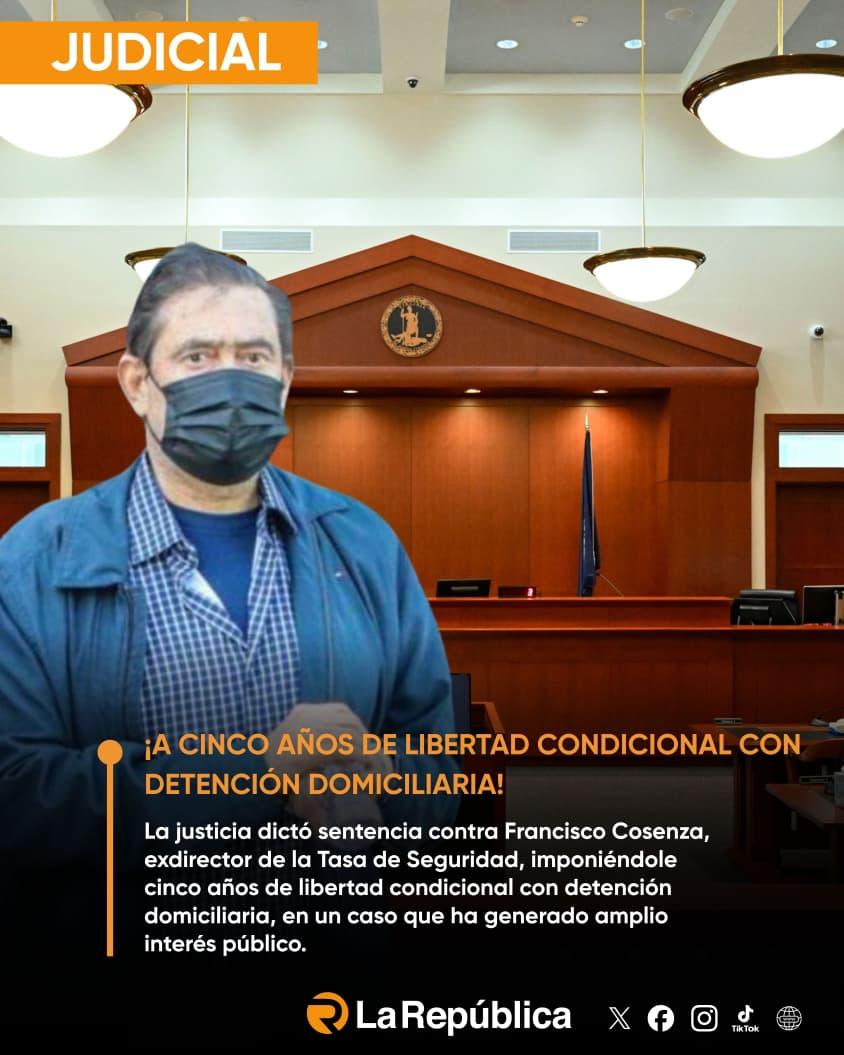 La justicia dictó sentencia contra Francisco Cosenza, exdirector de la Tasa de Seguridad, imponiéndole cinco años de libertad condicional co - Cover Image